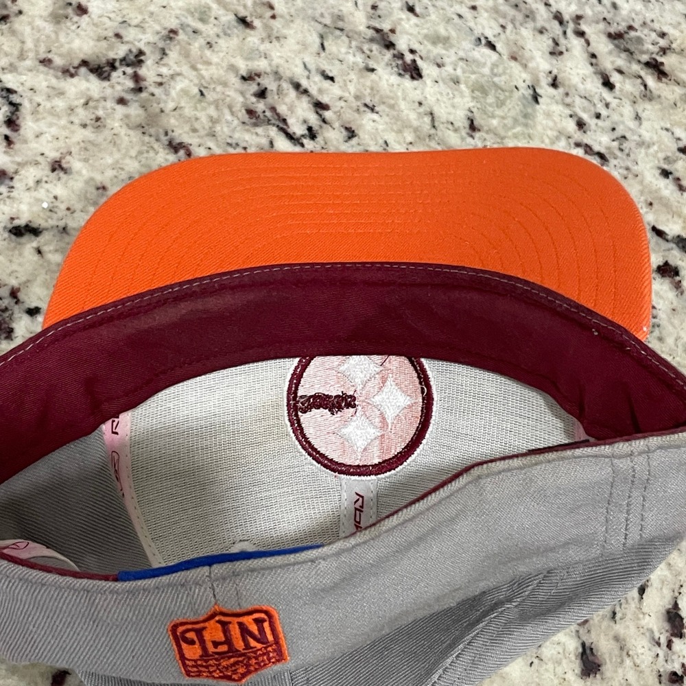 Pittsburgh‎ Steelers Reebok RBX KOLORS NFL Fitted Hat Gray Orange Size 7 3/8 Cap - Picture 7 of 8